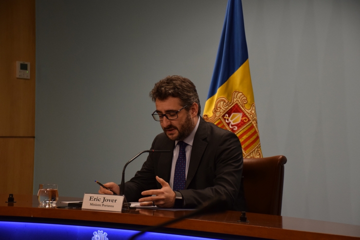 Eric Jover en la roda de premsa posterior al consell de ministres.